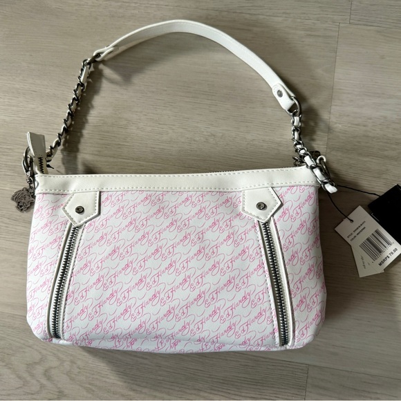 NWT Ed Hardy Handbag Black Pink Flaming Skull Rhinestone Studded Shoulder Bag - Picture 4 of 5